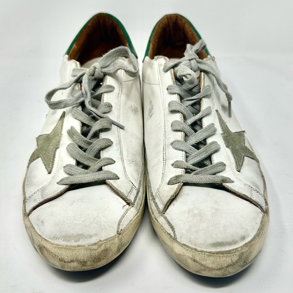 Men's GOLDEN GOOSE GGDB Sneakers Superstar Leather Low White/Green EU 45 / US 12 - Picture 3 of 9